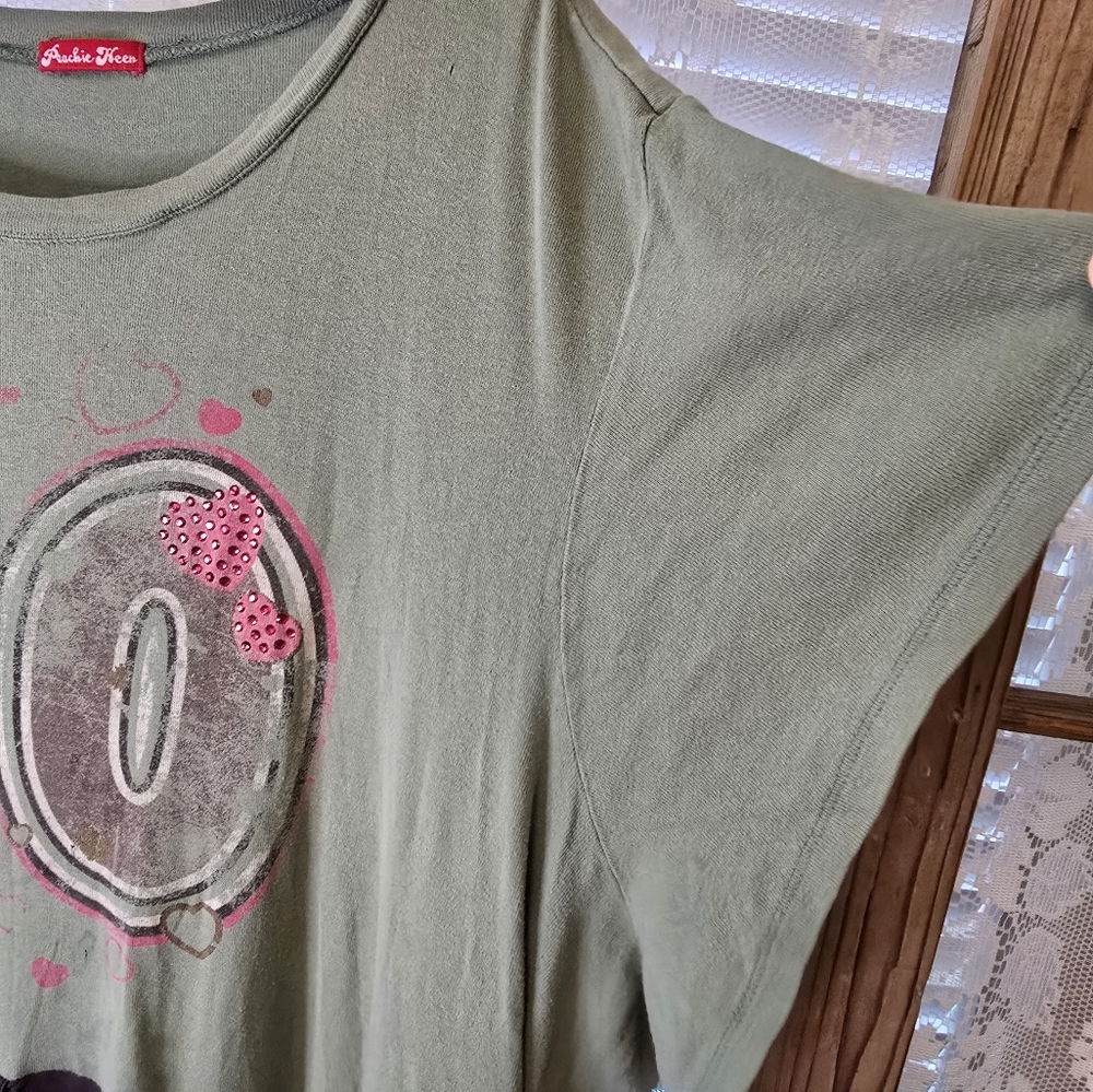 Peachie Keen, T-Shirt Tunic, Upcylced Patxhwork, Womens Boho Shirt, Plus Size - Picture 3 of 11